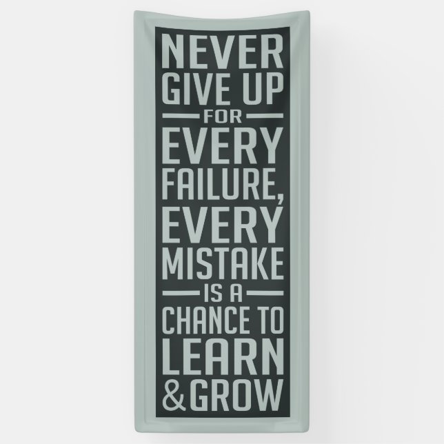 NEVER GIVE UP motivational banner (Vertical)