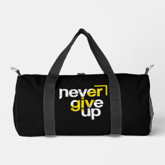 Never Give Up Motivational Distressed Typography Duffle Bag