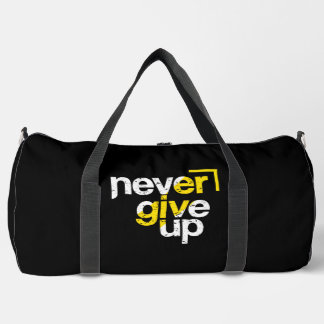Never Give Up Motivational Distressed Typography Duffle Bag