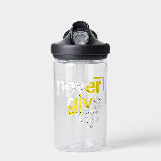 Never Give Up Motivational Distressed Typography Water Bottle