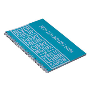 Never Give Up motivational notebook