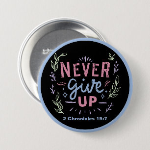 Never Give Up Motivational Pelican and Frog 7.5 Cm Round Badge