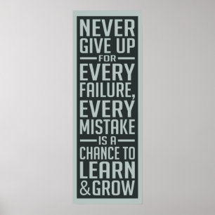 NEVER GIVE UP motivational poster