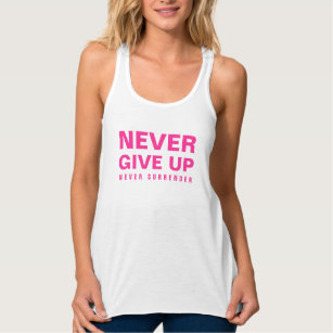 Never Give Up Never Surrender Womens Racerback Singlet