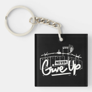 Never Give Up Palestinian Resistance Art Key Ring