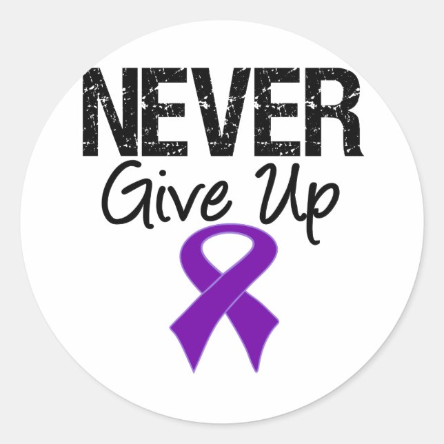 Never Give Up (Pancreatic Cancer) Classic Round Sticker (Front)