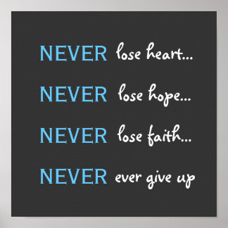 never give up poster