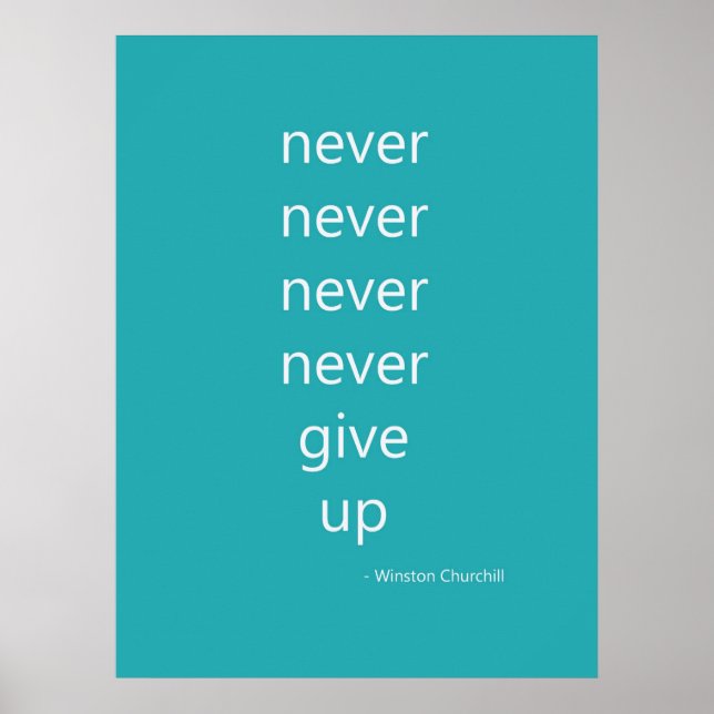 Never Give Up Poster (Front)