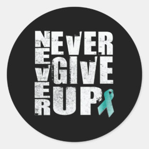 Never Give Up - Ptsd Mental Health Awareness Long Classic Round Sticker