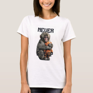 Never Give Up - Resilient Baby Monkey with Teddy B T-Shirt