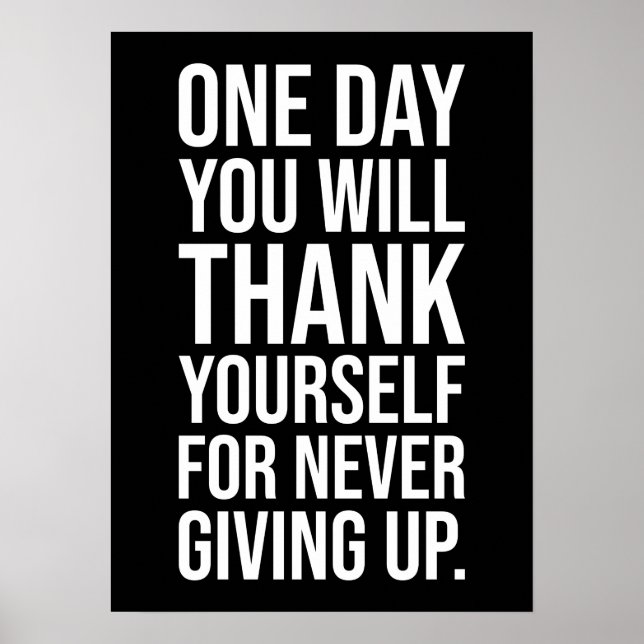 Never Give Up - Success Motivational Poster (Front)