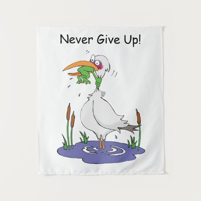 Never Give Up! Tapestry (Front)