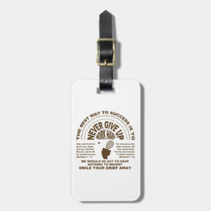 Never Give up (tennis)  Luggage Tag