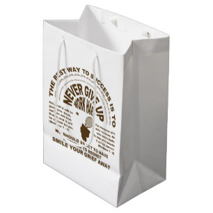 Never Give up (tennis) Medium Gift Bag