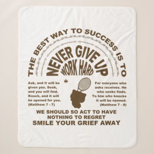 Never Give up (tennis) Sherpa Blanket