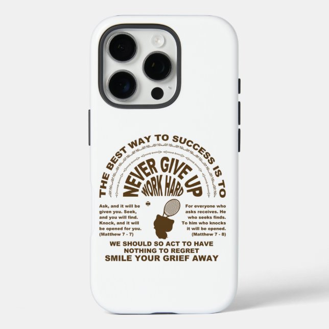 Never Give up (tennis) T-Shirt Case-Mate iPhone Case (Back)