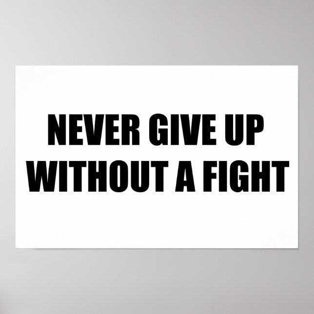 Never give up without a fight poster (Front)