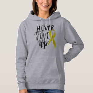 NEVER GIVE UP Women's Basic Hooded Sweatshirt
