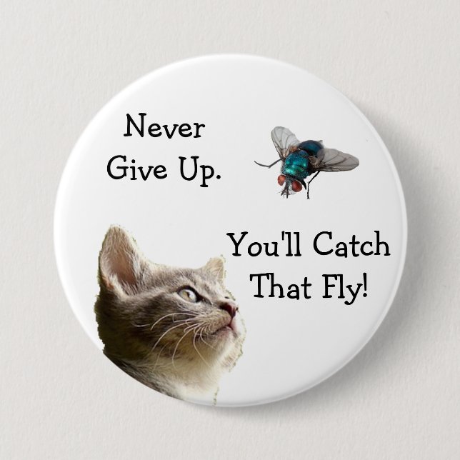 Never Give Up, Youll Catch that Fly Button (Front)