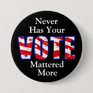 Never Has Your Vote Mattered More Button