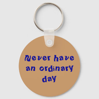"Never have an ordinary day"  keychain