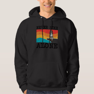 Never Hike Alone Bluetick Coonhound Graphic Hiking Hoodie