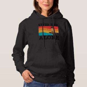 Never Hike Alone Brown Great Dane Graphic Hiking Hoodie