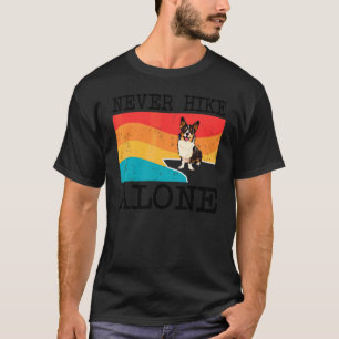 Never Hike Alone Cardigan Welsh Corgi Graphic Hiki T-Shirt