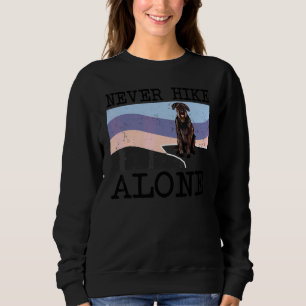 Never Hike Alone Giant Schnauzer Dog Hiking Sweatshirt