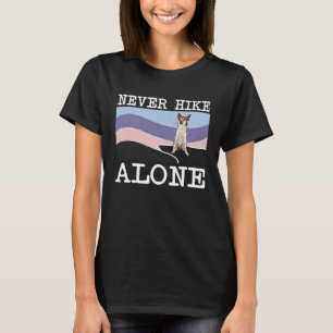Never Hike Alone Norwegian Lundehund Dog Hiking T-Shirt