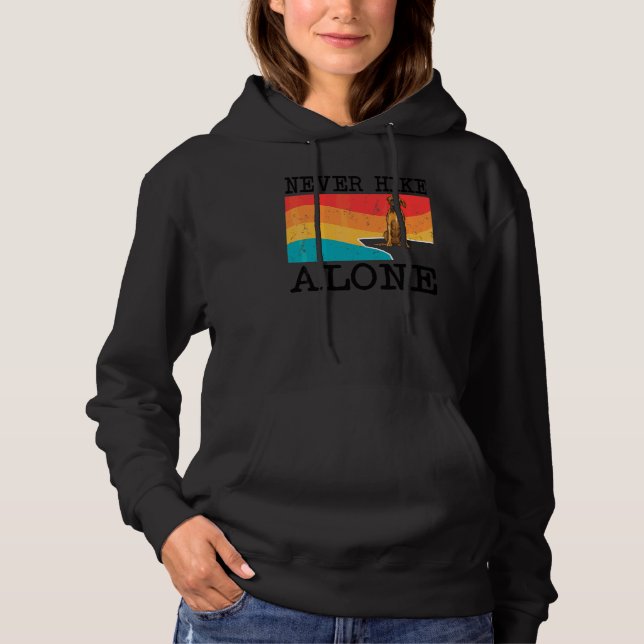 Never Hike Alone Rhodesian Ridgeback Graphic Hikin Hoodie (Front)