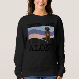 Never Hike Alone Spanish Water Dog Dog Hiking Sweatshirt