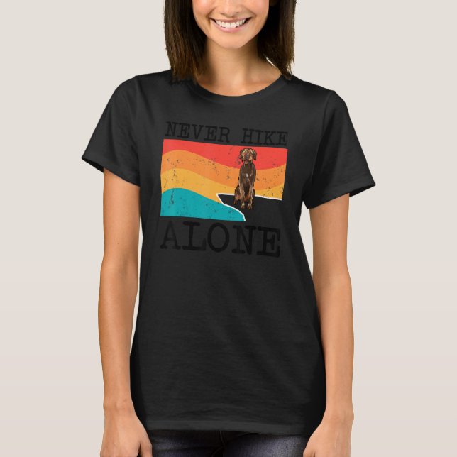 Never Hike Alone Wirehaired Pointing Griffon Graph T-Shirt (Front)