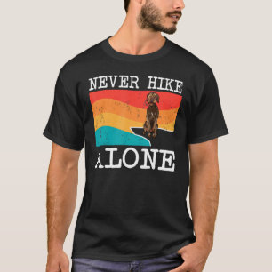 Never Hike Alone Wirehaired Pointing Griffon Graph T-Shirt