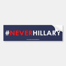 Never Hillary Bumper Sticker #NEVERHILLARY (Blue)