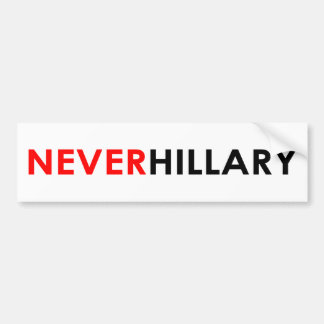 Never Hillary Bumper Sticker (White)