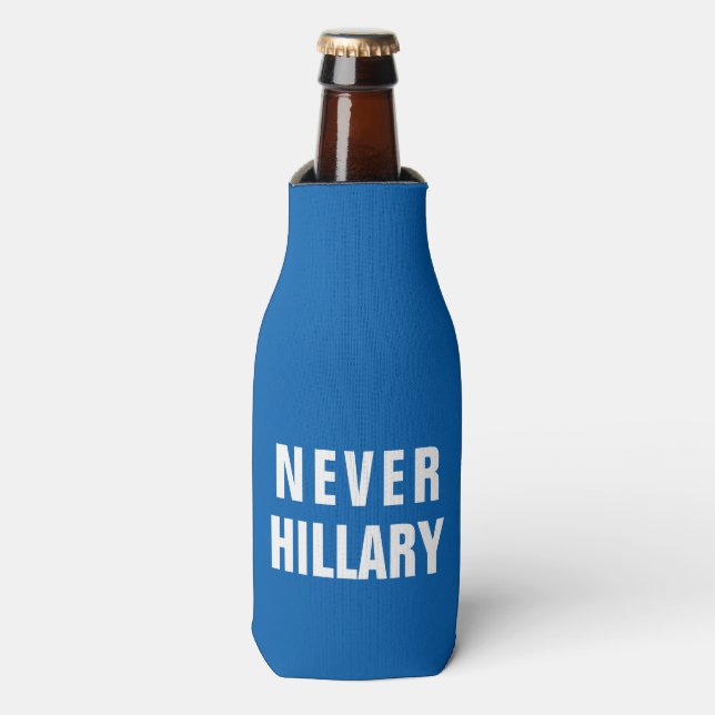 NEVER HILLARY For President 2016 Bottle Cooler (Bottle Front)