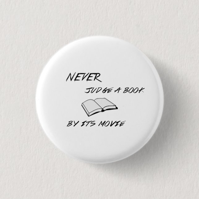 Never Judge a Book Button (Front)