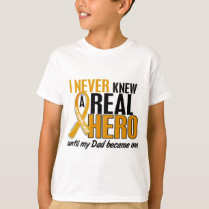 Never Knew a Hero 2 Dad Appendix Cancer T-Shirt