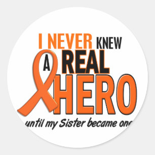 Never Knew A Hero 2 ORANGE (Sister) Classic Round Sticker