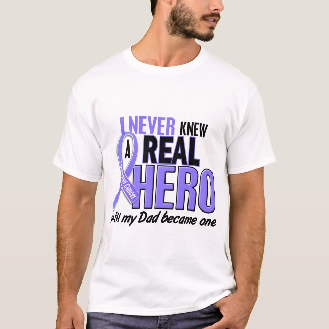 Never Knew A Hero Dad Oesophageal Cancer T-Shirt (Front)