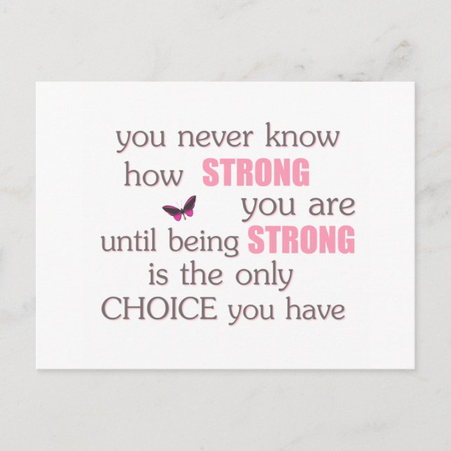 Never Know How Strong You Are Postcard (Front)