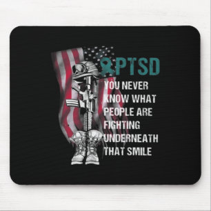 Never Know What People Fighting Teal Ribbon Ptsd A Mouse Pad
