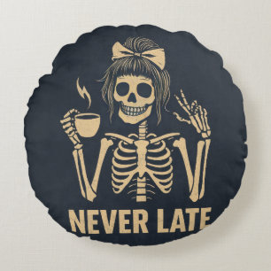 Never late skeleton cushion