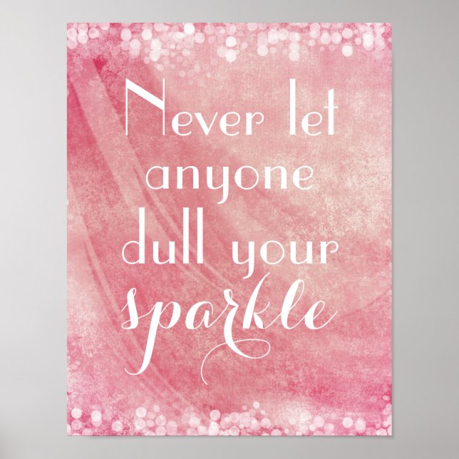 Never let anyone dull your sparkle quote poster (Front)