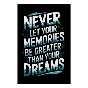 Never let your memories be greater than your dream poster