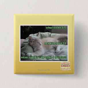 Never living in a cage again 15 cm square badge