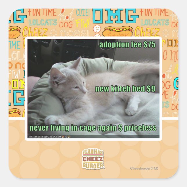 Never living in a cage again square sticker (Front)