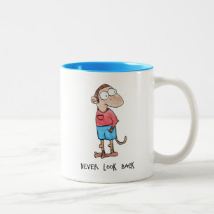 Never Look Back Monkey Two-Tone Coffee Mug