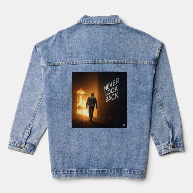 Never Look Back: The Unyielding Forward March Denim Jacket (Back)